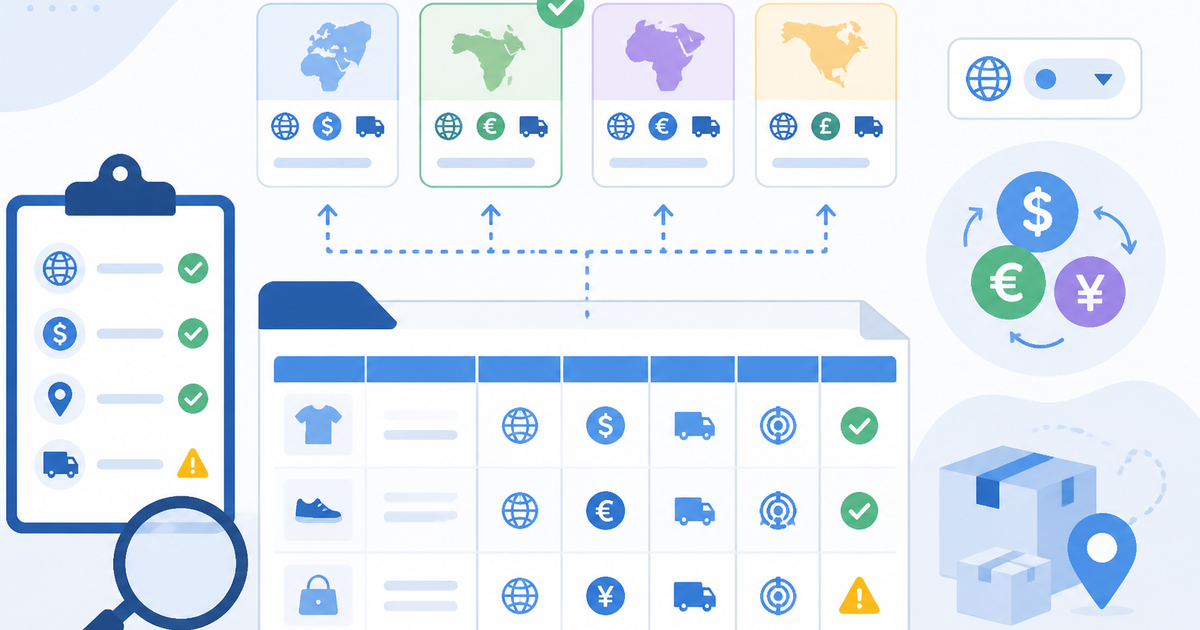 Shopify Marketsを使う前に、商品フィードで確認したい言語・通貨・対象国